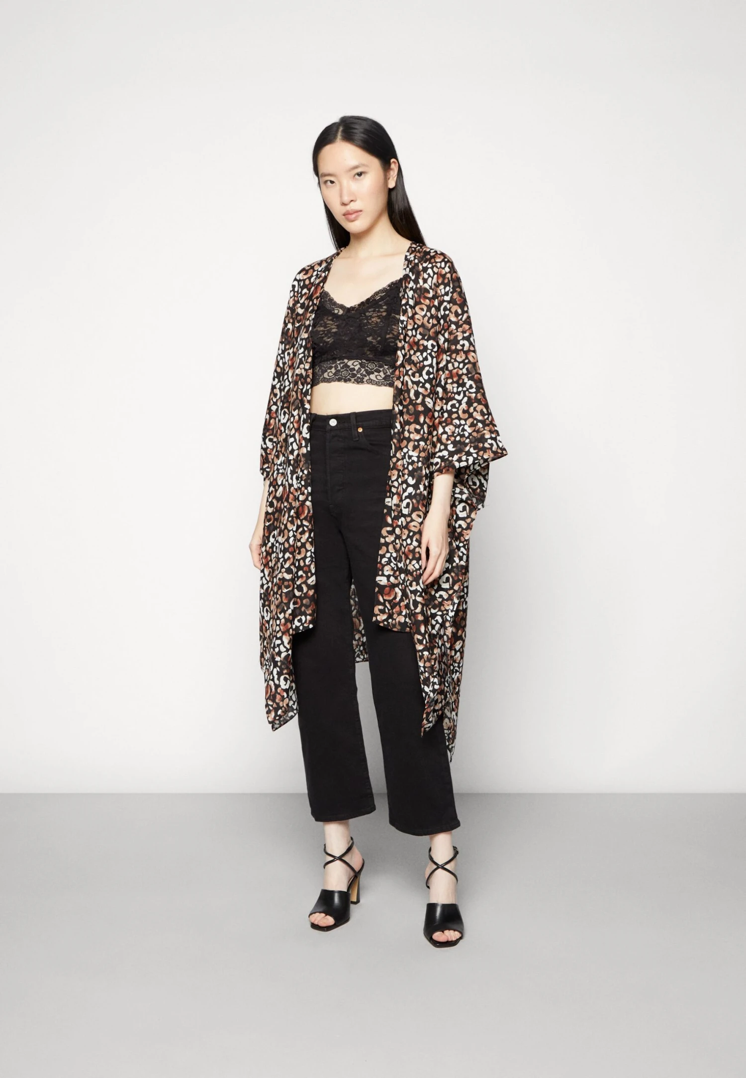 Anna Field Poncho - Brown/Black