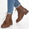 Anna Field Winter Boot - Botines Con Cordones - Coffee