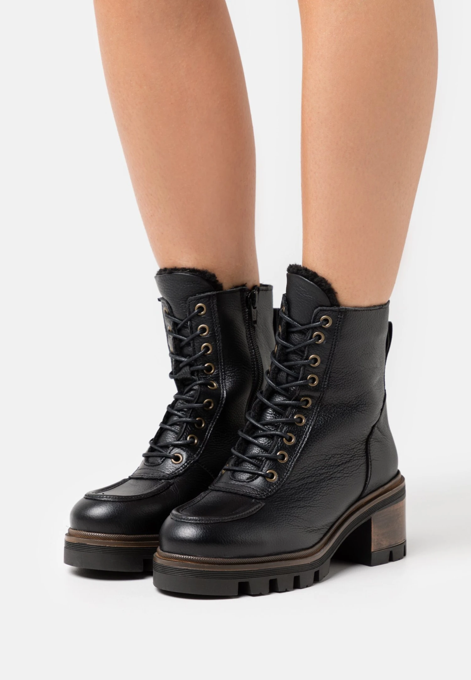 Anna Field Leather Winter Bootie - Botas Para La Nieve - Black