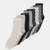 Anna Field Heart Ankle 8 Pack - Calcetines - Black/Grey