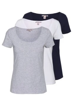 Anna Field 3 Pack - Camiseta Básica - White/Navy/Light Grey Melange