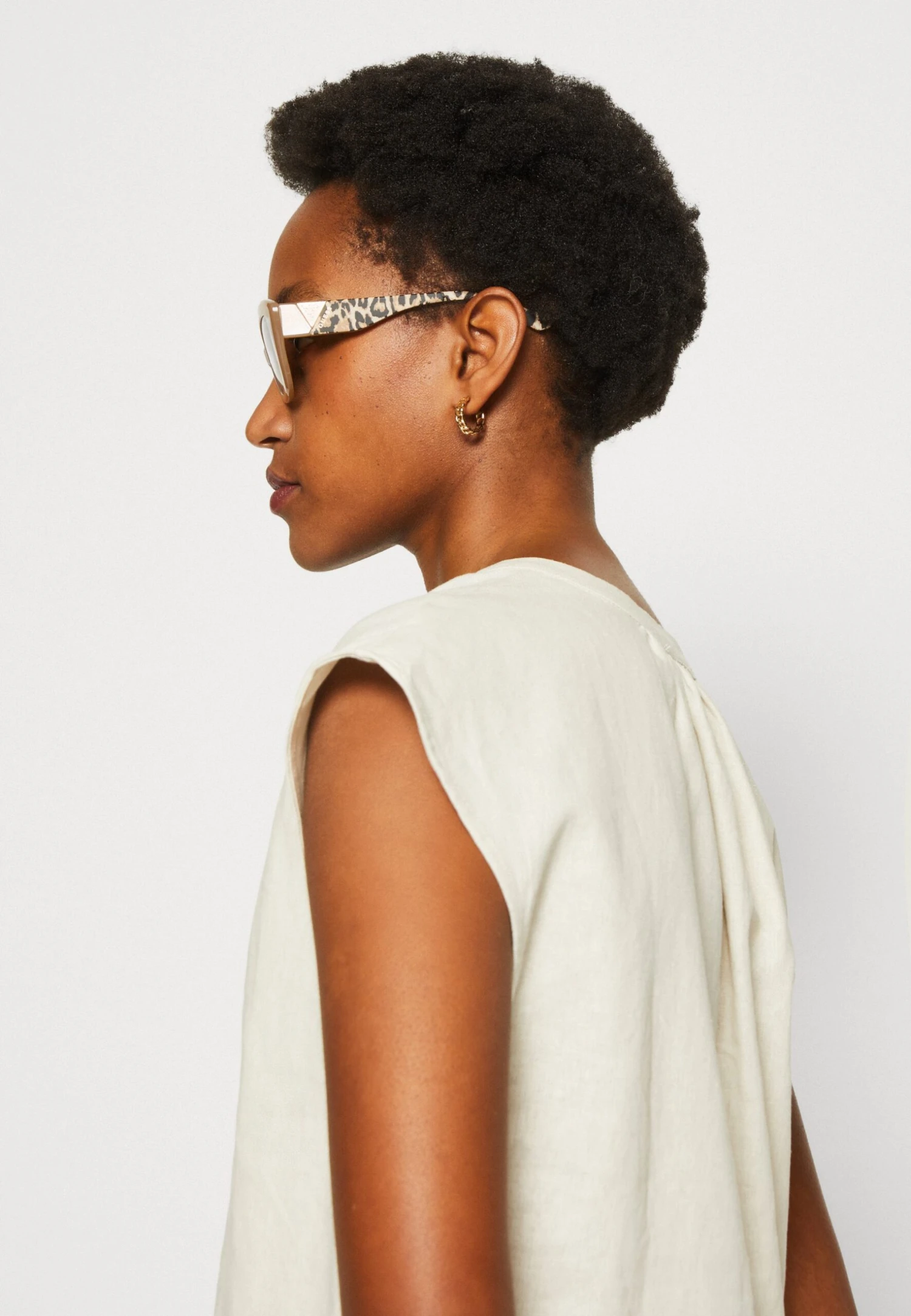 Anna Field Linen-Mix Shirt - Camiseta Estampada - Beige - Imagen 4