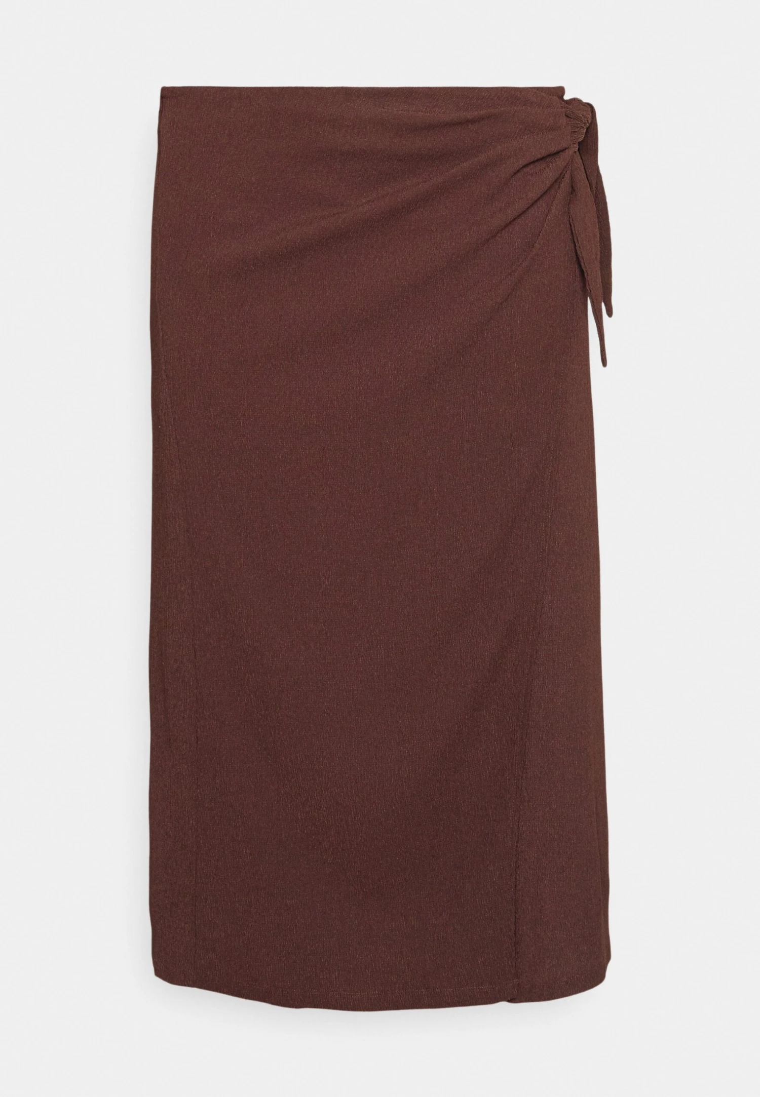 Curvy Textured Sarong Midi Skirt - Falda Cruzada - Brown - Imagen 5