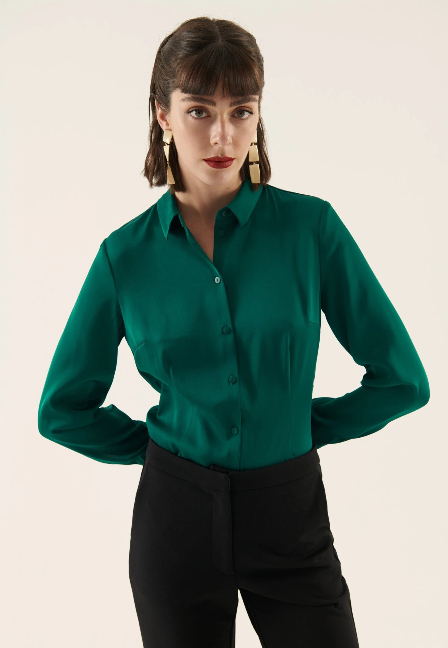 Anna Field Camisa - Dark Green - Imagen 4
