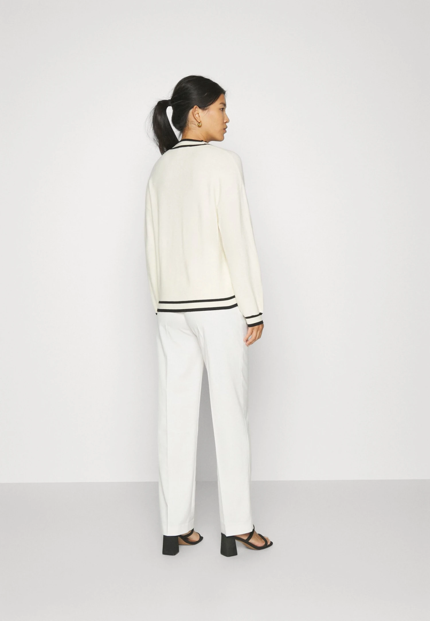 Anna Field Chaqueta De Punto - White/Black - Imagen 3