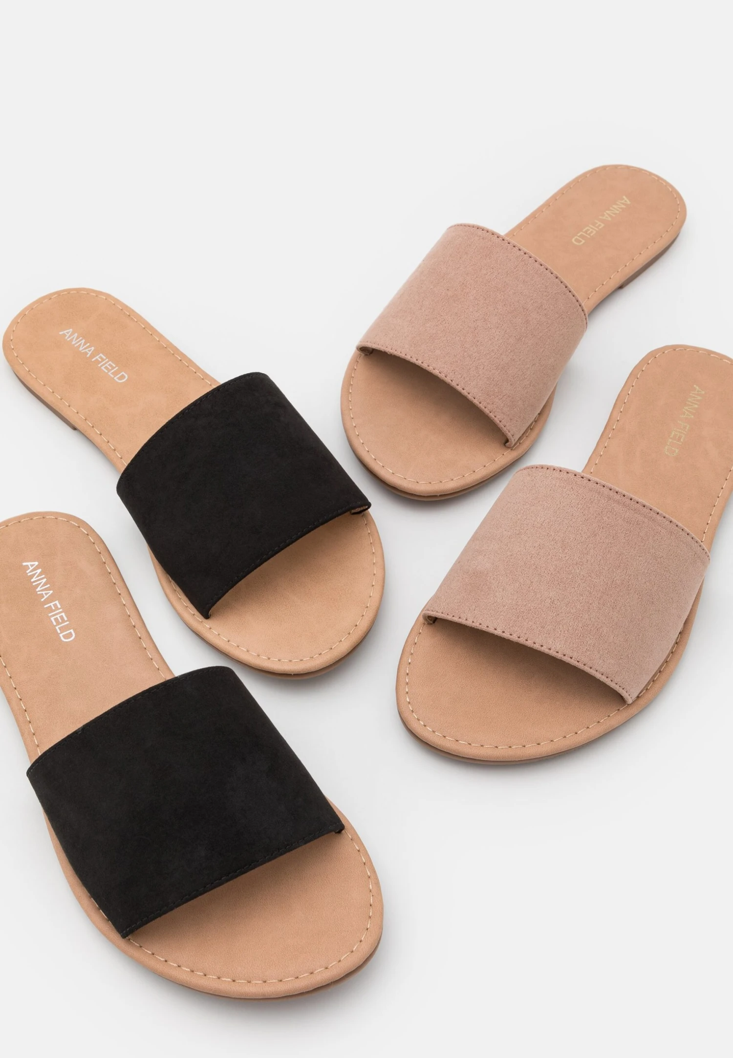 Anna Field 2 Pack - Sandalias Planas - Black/Light Pink - Imagen 7