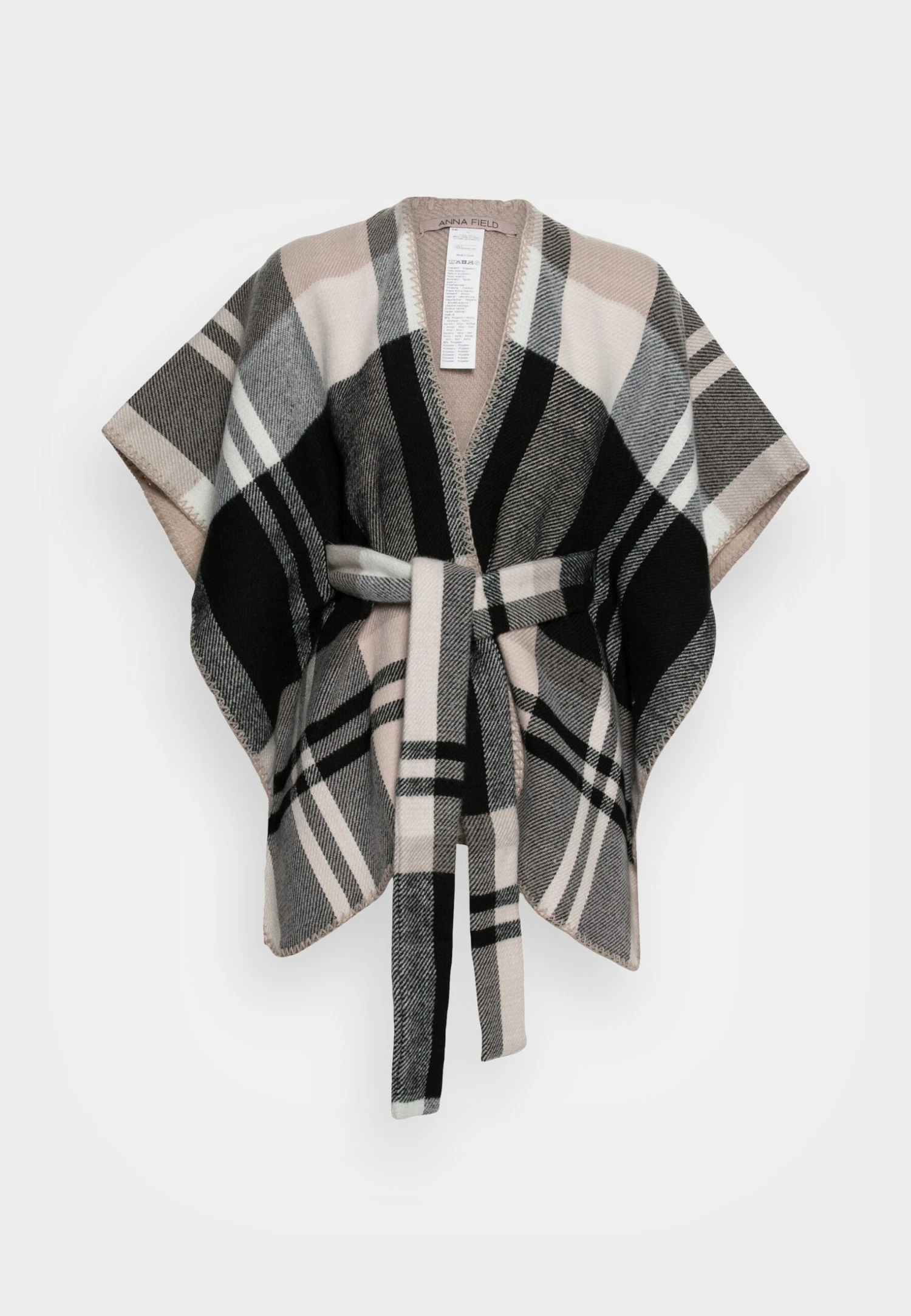 Anna Field Poncho - Black/White